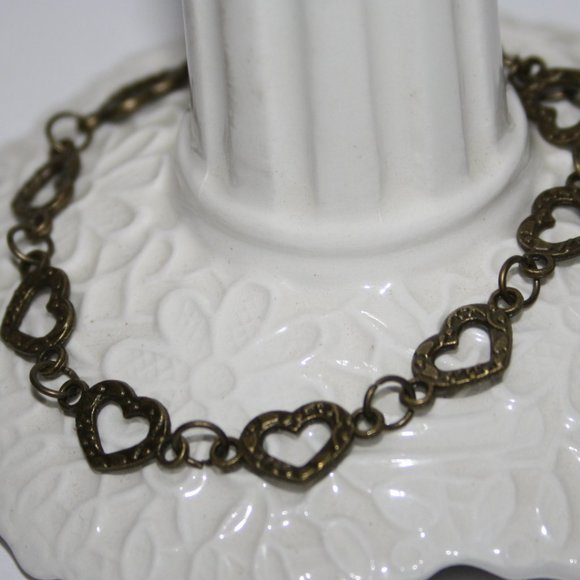 Vintagejelyfish Jewelry - Beautiful bronze heart bracelet 7-9 inches